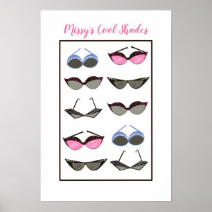 Póster Gafas de sol retro personalizadas