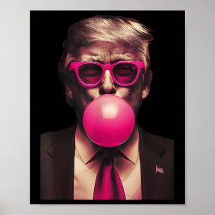 Póster Gafas de sol rosadas Trump camiseta de chicle Vota