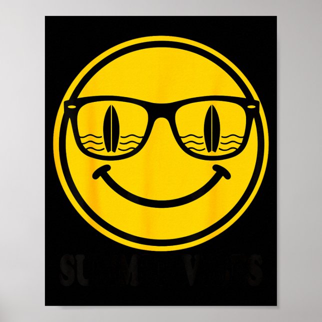 Póster Gafas de sol sonrisa surf tabla de surf vibras de  (Frente)