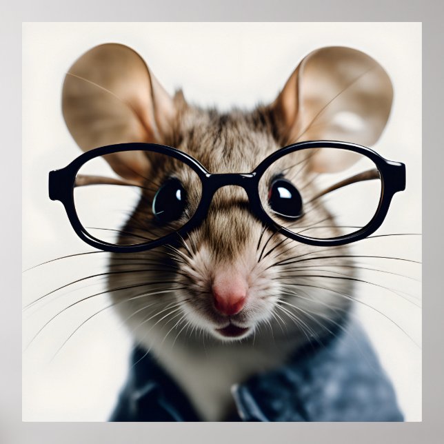 Póster Gafas de uso de ratón de campo (Frente)