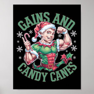 Póster Gafas divertidas de elfo de Navidad en el gimnasio