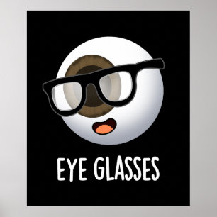 Póster Gafas divertidos chistes de globo ocular Fondo osc