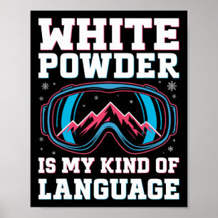Póster Gafas Retro Para Esquí Y Snowboard Polvo Blanco Es