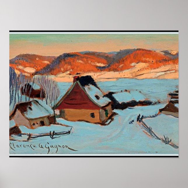 Póster Gagnon - Crepúsculo - Invierno en Quebec (Frente)
