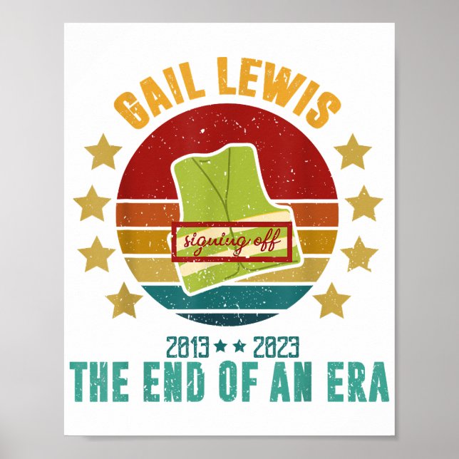 Póster Gail Lewis, Te Saludamos, El Fin De Una Era Signi (Frente)
