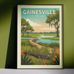 Póster Gainesville Florida Antiguo
