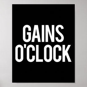 Póster Gains Oclock Funny Gym Halterofilia