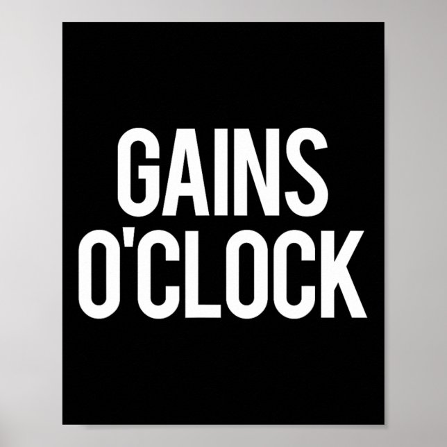 Póster Gains Oclock Funny Gym Halterofilia (Frente)