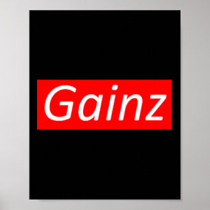 Póster Gainz Bodybuilding Sport Fitness Gift Hombres Muje