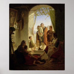 Póster Gaita napolitana en la invernal Roma, 1833