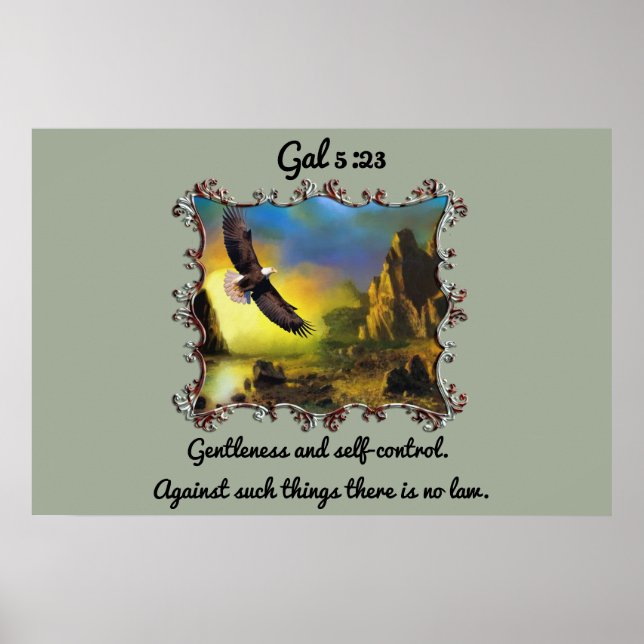 Póster Gal 5:23 Suavidad y autocontrol (Frente)