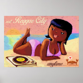 Póster Gal de Reggae City en la playa