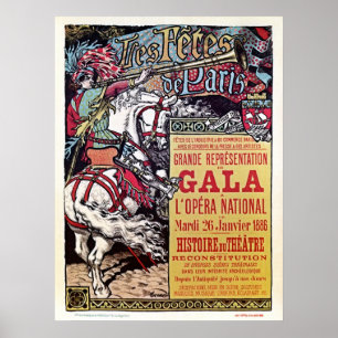 Póster Gala medieval del vintage del estilo de la ópera