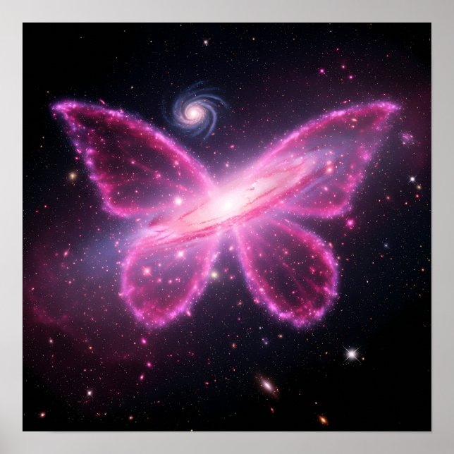 Póster Galactic Butterfly of Light in a Cosmic Sky (Frente)