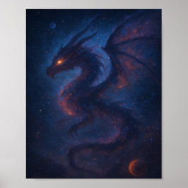 Póster Galactic Dragon Nebula Fantasy