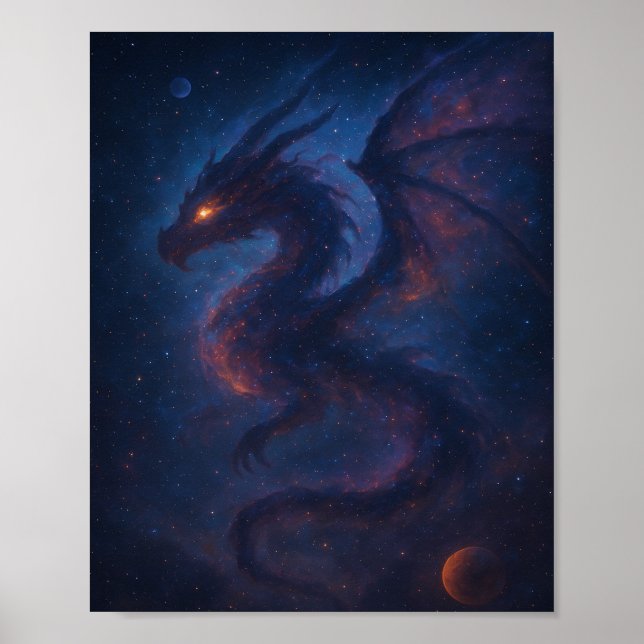 Póster Galactic Dragon Nebula Fantasy (Frente)