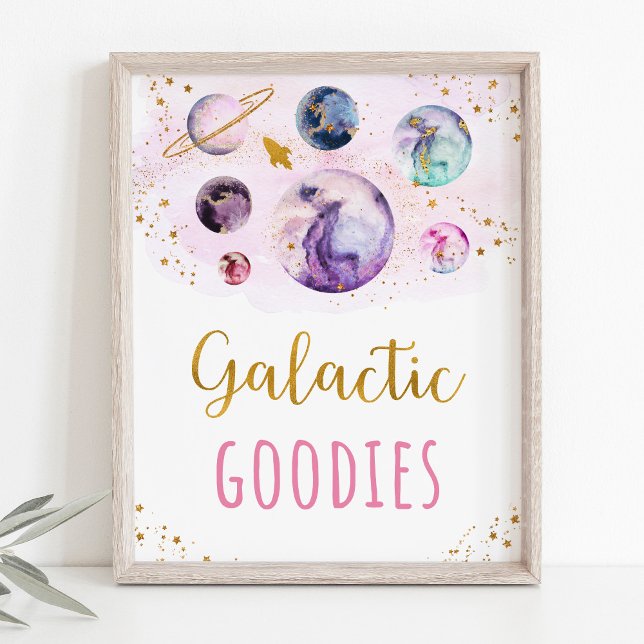 Póster Galactic Goodies Pink Gold Space Birday (Subido por el creador)