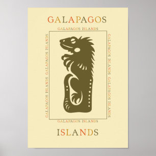 Póster Galápagos Iguana