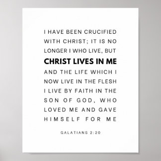 Póster Gálatas 2:20 Cristo vive en mí