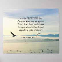 Galatianos 5:1 Por la LIBERTAD Cristo nos ha liber