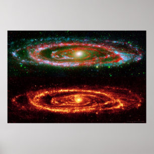 Póster Galaxia Andromeda en rojo-UV 36x24 (36x24)