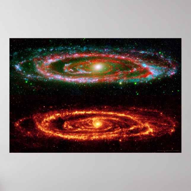 Póster Galaxia Andromeda en rojo-UV 36x24 (36x24) (Frente)