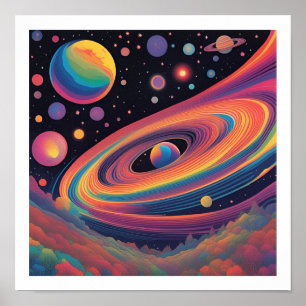 Póster Galaxia arco iris