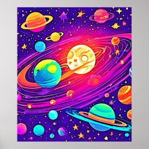 Póster Galaxia arco iris: Diversión Personalizado