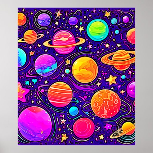 Póster Galaxia caprichosa en tonos suaves (Frente)