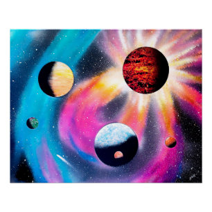 Póster Galaxia Colorida