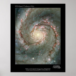 Póster Galaxia con remolino HST M51