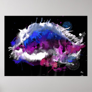 Póster Galaxia de acuarelas oculares