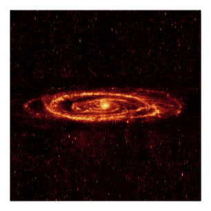 Póster Galaxia de Andrómeda Spitzer en infrarrojo
