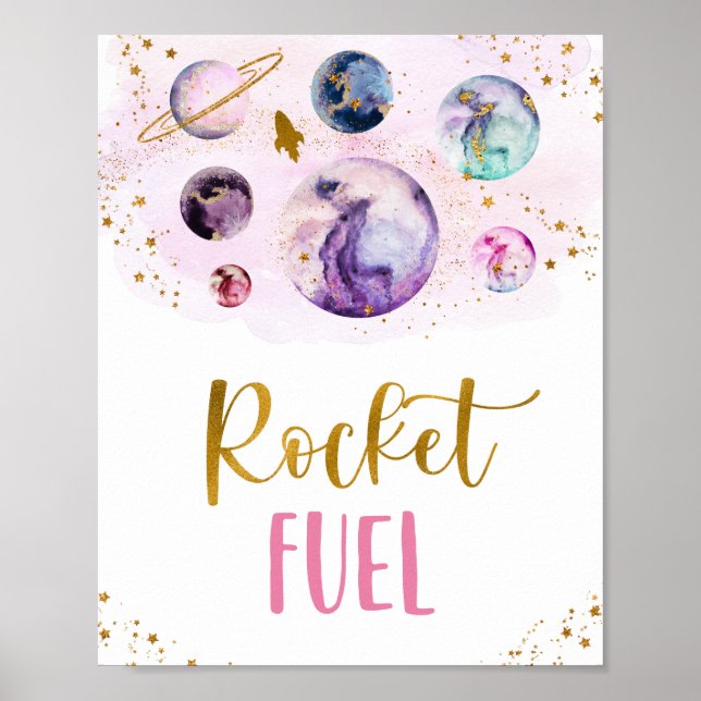 Póster Galaxia de combustible de cohetes Cumpleaños del e (Frente)