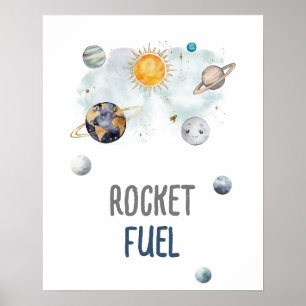 Póster Galaxia de combustible de cohetes espacio exterior