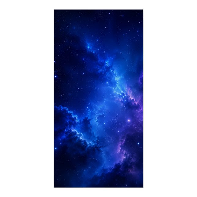 Póster Galaxia de la Nebulosa Deep Blue (Anverso)
