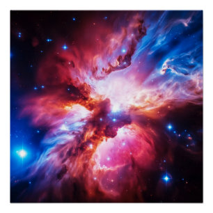 Póster Galaxia de Nebulosa Colorida Espacio Estrellas Uni