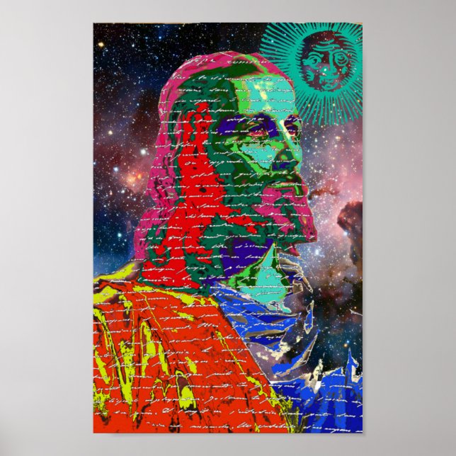 Póster Galaxia del espacio exterior de Jesucristo Cosmos  (Frente)