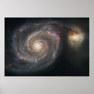 Póster Galaxia del Remolino (M51) y Galaxia Compañera