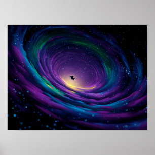 Póster Galaxia dinámica en espiral con vórtice astronómic