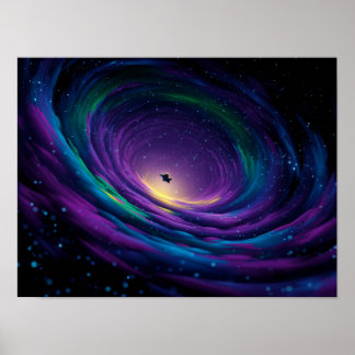 Póster Galaxia dinámica en espiral con vórtice astronómic