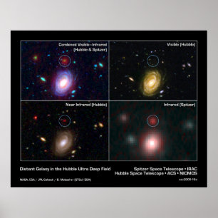 Póster Galaxia distante en el campo ultraprofundo de Hubb