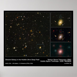 Póster Galaxia distante en el campo ultraprofundo de Hubb
