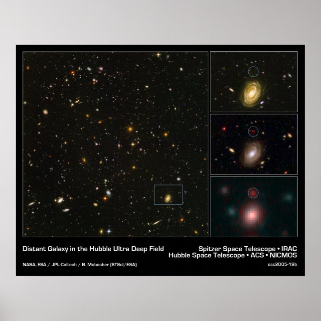 Póster Galaxia distante en el campo ultraprofundo de Hubb (Frente)