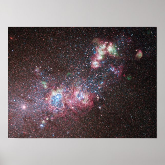 Póster Galaxia enana NGC 4214 (Frente)