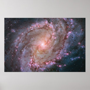 Póster Galaxia Espiral Barrada Messier 83.