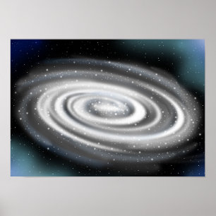 Póster Galaxia espiral brillantemente resplandeciente