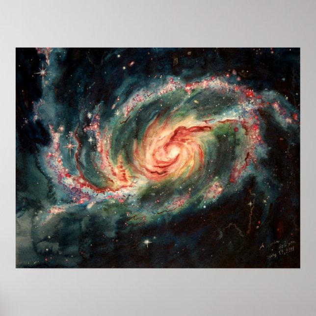 Póster Galaxia espiral con barras (Frente)