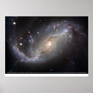 Póster Galaxia espiral con barras NGC 1672