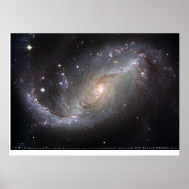 Póster Galaxia espiral con barras NGC 1672 (Frente)